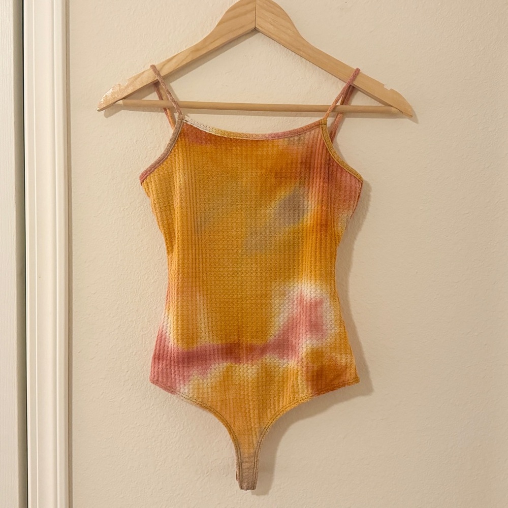 ✦ Sage The Label ✦ Orange & Pink Tie Dye Bodysuit ✦ Size XS ✦ NWOT ✦